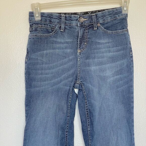 Merona Womens Jeans Size 2 R Comfort No Gap Waistband Stretch Mid Rise Boot Cut - Picture 3 of 11